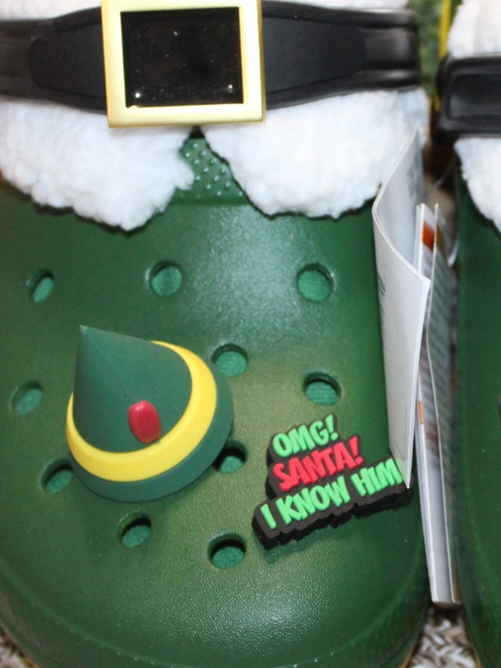 NWT Women's fur lined ELF Crocs women's size 10. SUPER CUTE AND FUN! - Picture 2 of 11